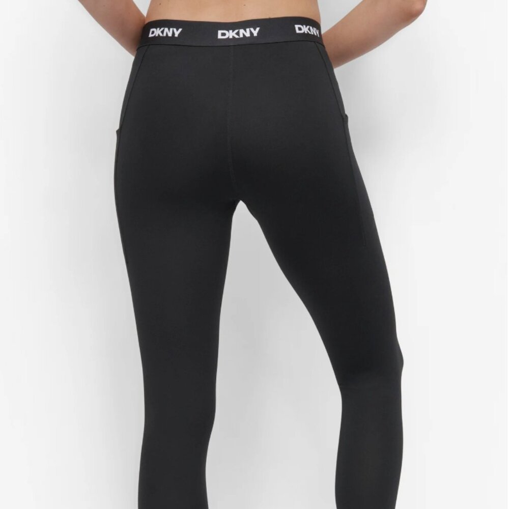 DKNY / Cropped Mid Rise Logo Waist Legging - Picture 7 of 8